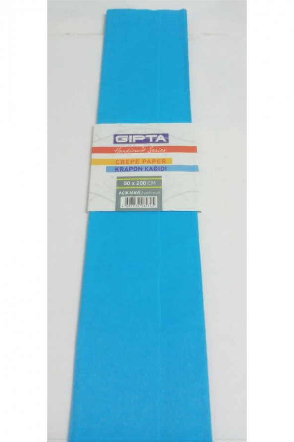 Renkli Krapon Kağıdı ( 50*200 ) (10 Adet Açık Mavi)