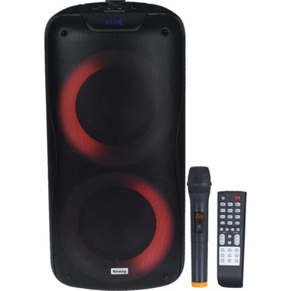 König KNG-1100 Partybox Mikrofonlu Taşınabilir Şarjlı Akülü Hoparlör Çanta Amfi