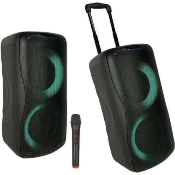 König KNG-1100 Partybox Mikrofonlu Taşınabilir Şarjlı Akülü Hoparlör Çanta Amfi - 5