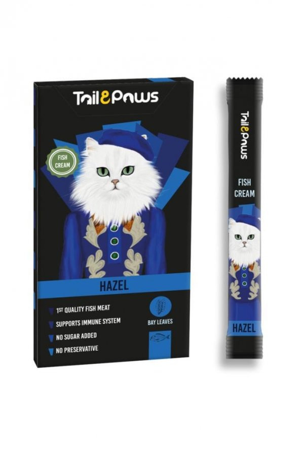 Tail Paws HAZEL Somonlu Şekersiz Sıvı Kedi Ödül Maması 15gr (5li)