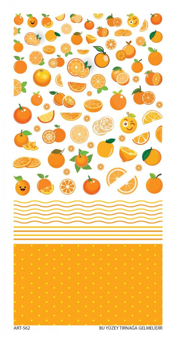 Portakal Tırnak Dövmesi, Tırnak Tattoo, Nail Art, Tırnak Sticker - 4