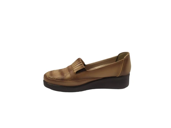 Yüce 2022 İçi Hakiki Deri Ortopedik Jel Taban Gülük Kadın Anne Ayakkabı - 6