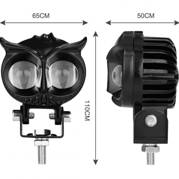 Üniversal 2,5 İnç Amber-Beyaz Baykuş Sis Farı Araç Motosiklet Ofroad Uyumlu 1 Adet - 2