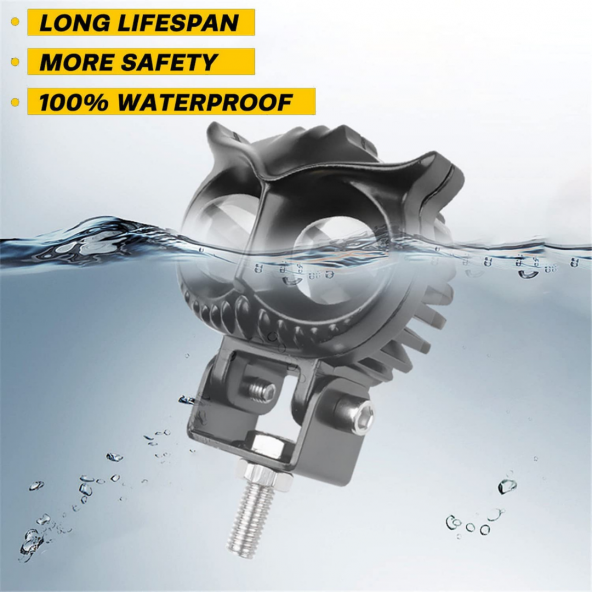 Üniversal 2,5 İnç Amber-Beyaz Baykuş Sis Farı Araç Motosiklet Ofroad Uyumlu 1 Adet - 3