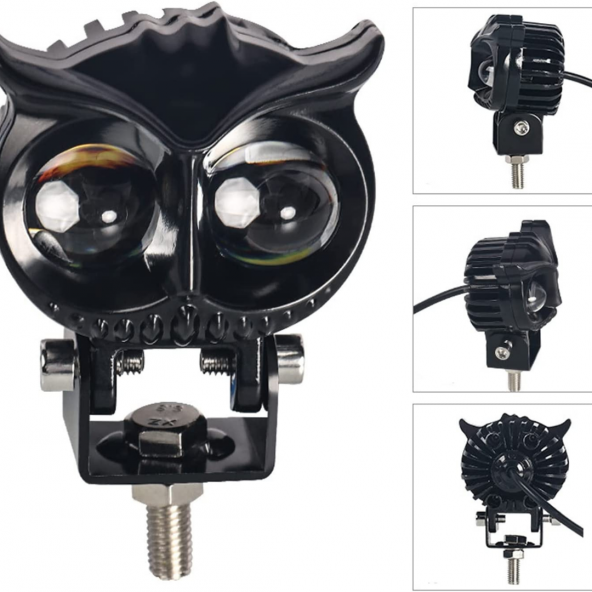 Üniversal 2,5 İnç Amber-Beyaz Baykuş Sis Farı Araç Motosiklet Ofroad Uyumlu 1 Adet - 4