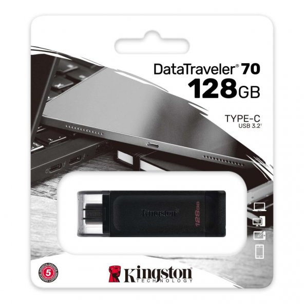 Kingston DT70 128GB USB-C 3.2 Gen 1 Type-C Flash Bellek - 2
