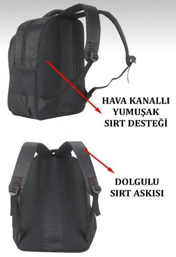 Laptop Sırt Çantası 17.3 İnç Sünger Destekli Darbe Emici 8683255012037 - 5