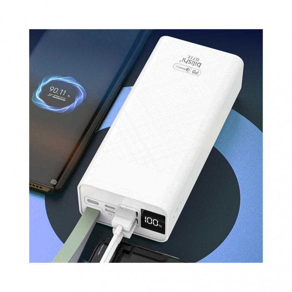 30000 Mah Powerbank Qc 3.0 Qualcomm Pd Hızlı Şarj 22.5W Led Işıklı Göstergeli Taşınabilir Powerbank - 4