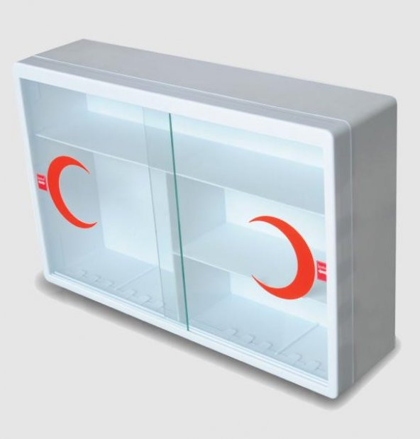 Plastik Ecza Dolabı Lux Beyaz + İlkyardım İçerik Paketi Full Set - 2