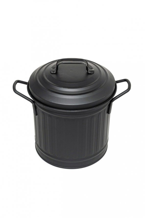 The Mia Galvaniz 4lt 22cm Tezgah Üstü Çöp Kovası Siyah Glv0291 - 3