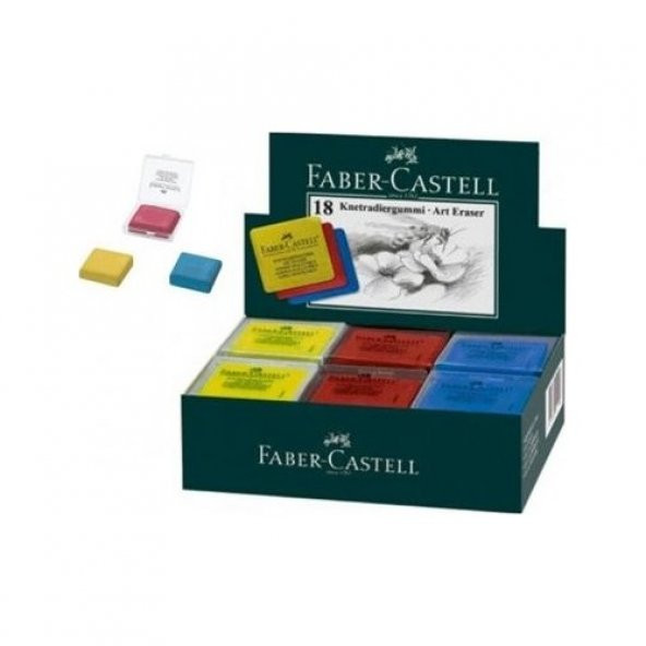 Faber-Castell Hamur Silgi Kutulu Renkli 18li Paket