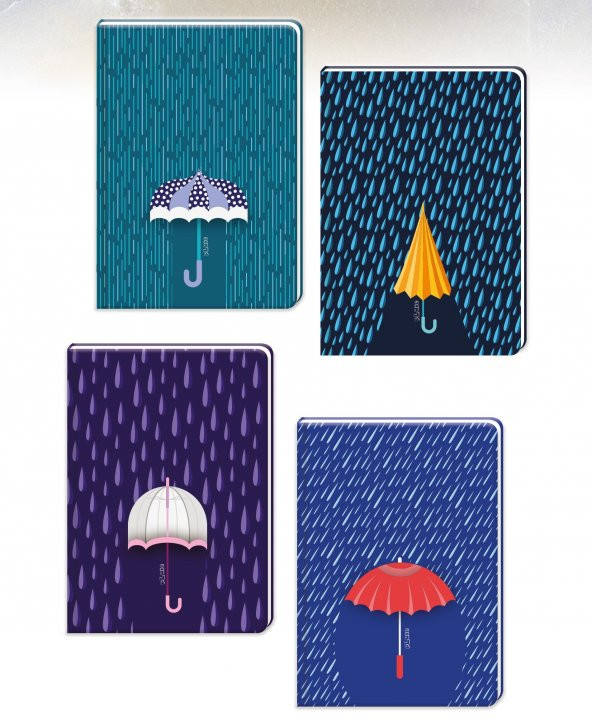 Keskin Color Lluvia Sert Kapak 14x20cm 80 Yaprak Kareli Ciltli Defter