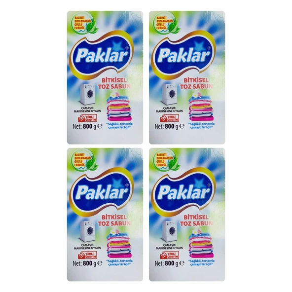 Paklar Doğal Toz Sabun 800 Gr 4 Adet