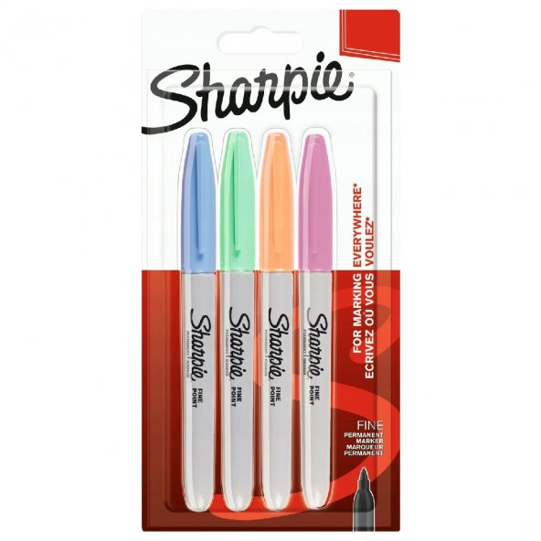 Sharpie Fine Permanent 4Lü Pastel Renk Markör - 2
