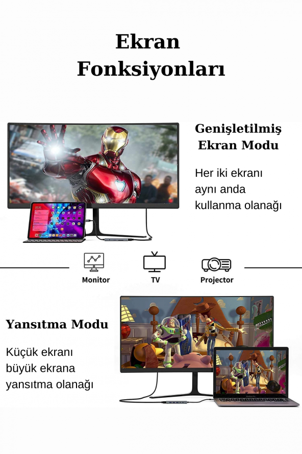 8 in1  Alüminyum Alaşımlı Fuchsia 4K PD Type C SD/TF Hub - 5