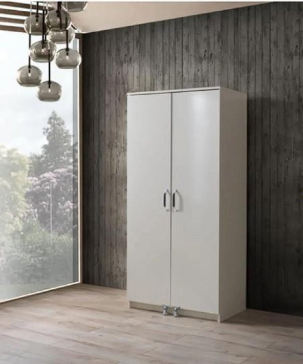 Erezoğulları Mobilya Çok Amaçlı 2 Kapaklı Mutfak Erzak Kiler Dolap 86x52x180 cm