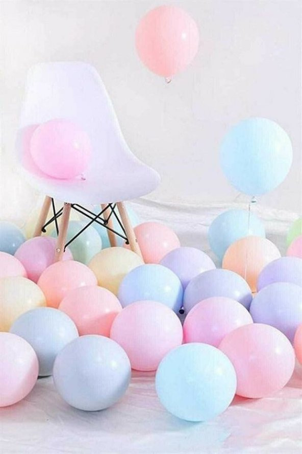 Makaron Karışık 5" İnç 50 Adet Balon ve Balon Zincir Aparatı 5 Metre - 3
