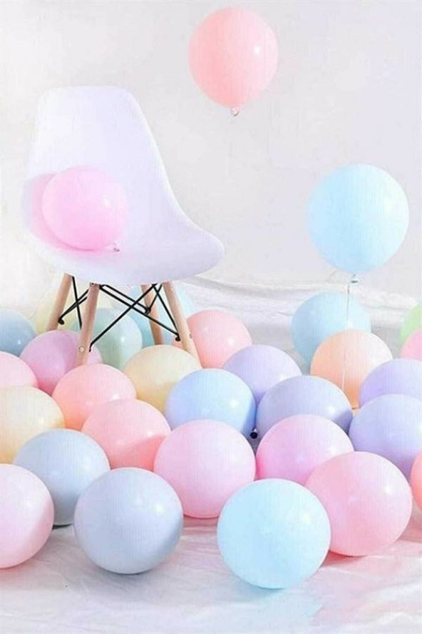 Makaron Balon 5" İnç 50 Adet Karışık Renkli Balon