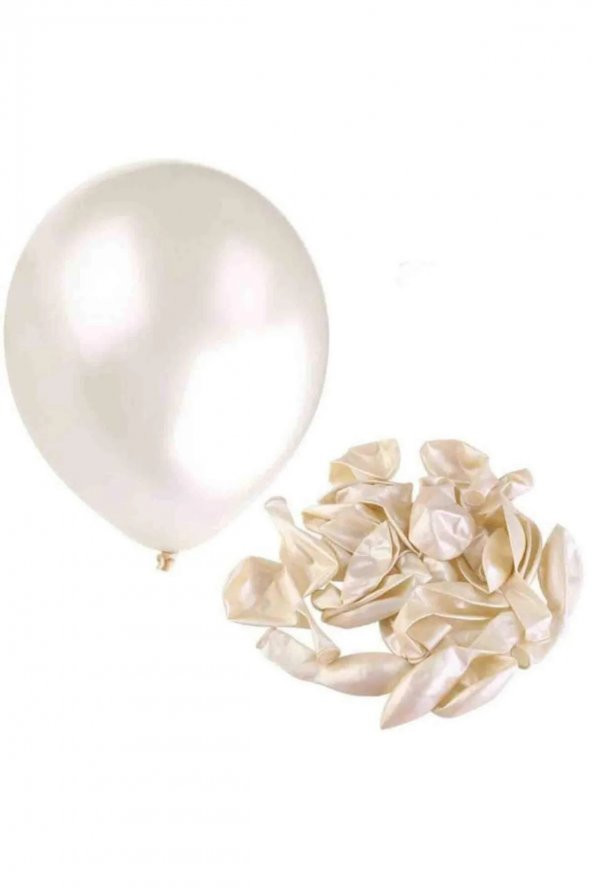 Beyaz Metalik Sedefli Balon 12" İnç 10 lu Balon - 2