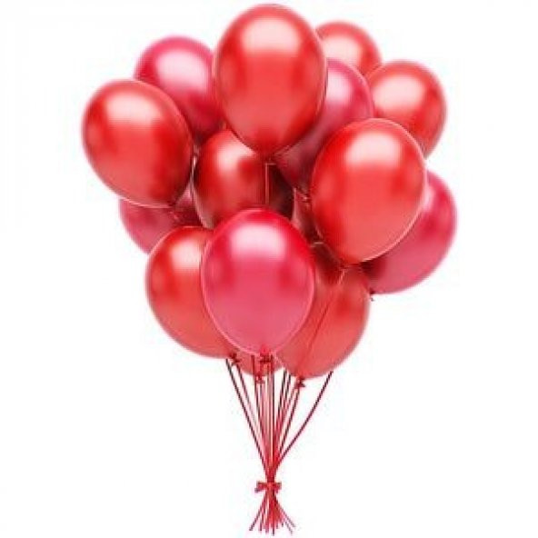 Kırmızı Metalik Sedefli Balon 12" İnç 10 lu Balon - 3
