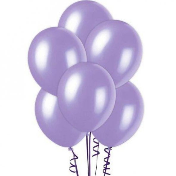 Lila Metalik Sedefli Balon 12" İnç 5 li Balon