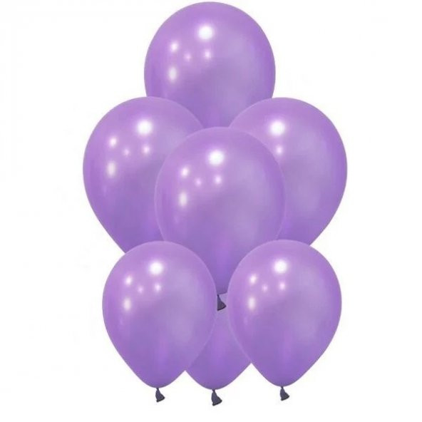 Lila Metalik Sedefli Balon 12" İnç 5 li Balon - 2