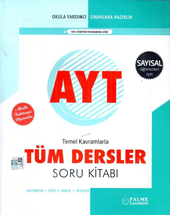 Palme Yayınları AYT Sayısal Temel Kavramlarla Tüm Dersler Soru Kitabı