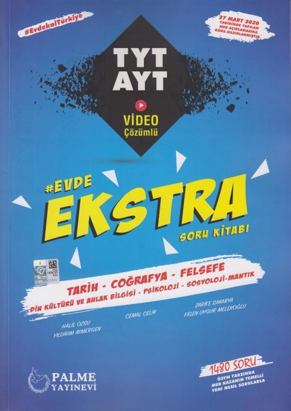 Palme Yayınları TYT AYT Tarih Coğrafya Felsefe Evde Ekstra Soru Kitabı - 2