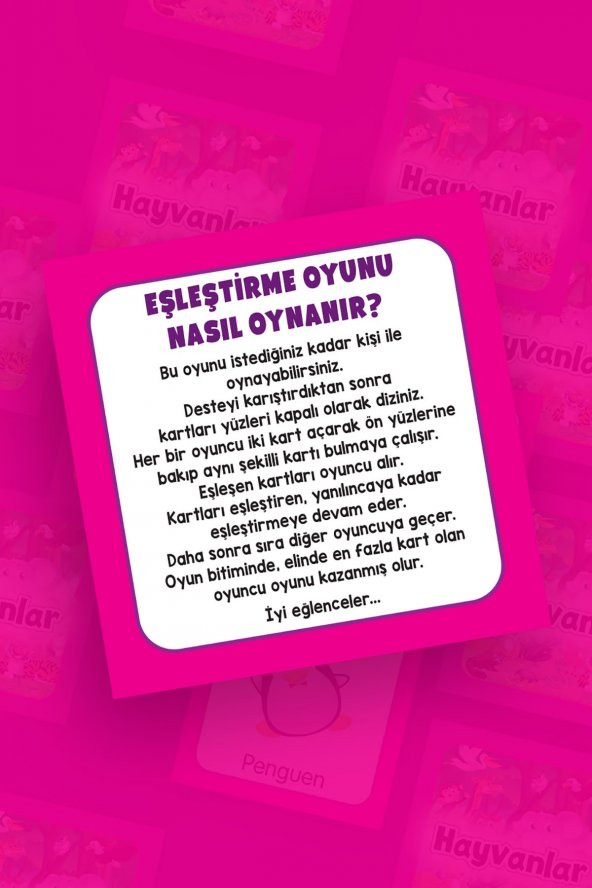 Hayvanlar Eşleştirme Hafıza Kart Oyunu - 4