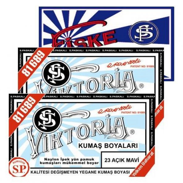 Viktoria Kumaş Boyası 23 Mavi Açık 2Pk+Fiske Sabitleme 1Pk