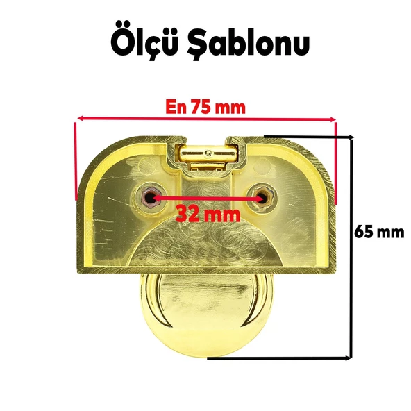 Luca Mobilya Mutfak Çekmece Dolap Dolabı Kapak Kulpu Kulpları Kulbu 32 Mm Plastik Gold Altın Kulp - 2