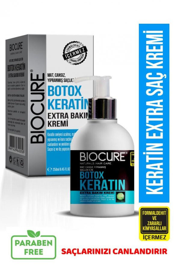 Botoks Keratin Extra Saç Bakım Kremi Hair Botox / Onarıcı,yapılandırıcı,dolgunlaştırıcı 250ml