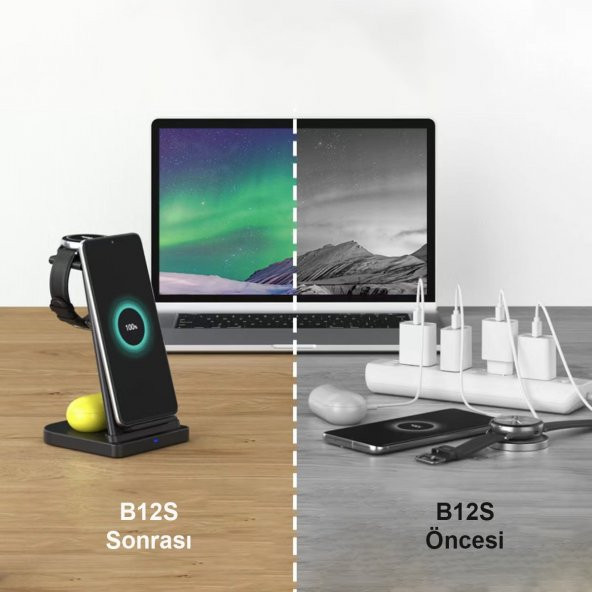 3ü 1 arada Samsung Kablosuz Şarj Cihazı İstasyonu - 7