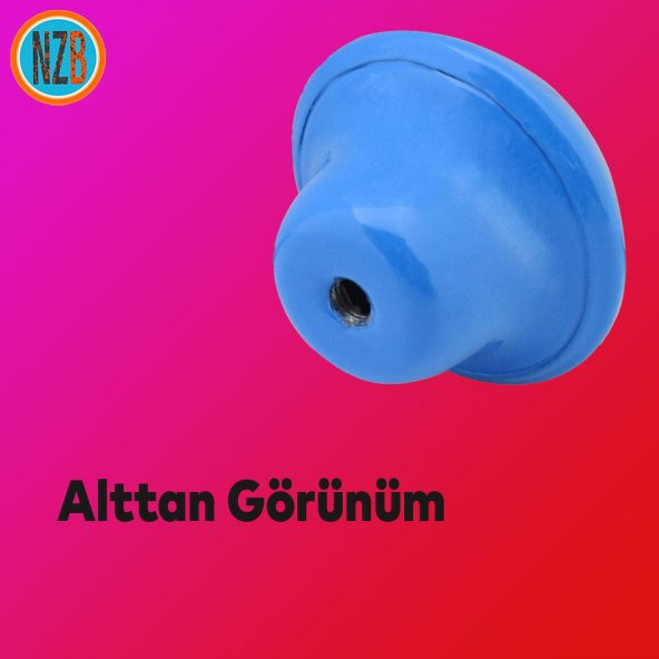 Mantar Düğme Kulp Çekmece Bebek Çocuk Genç Odası Dolap Kapak Kulpu Kulbu Mavi Metal Kulp - Resim 6