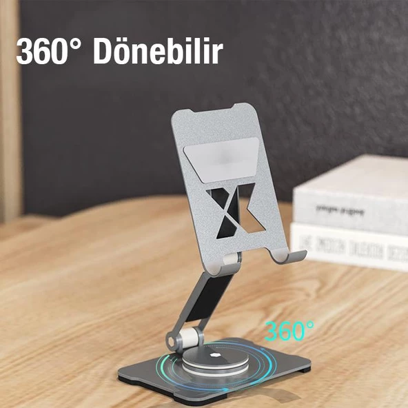 Coofbe Katlanabilir Ayarlanabilir 360 Dönebilen Masaüstü Tablet Standı Tablet Tutucu Telefon Tutucu - 7
