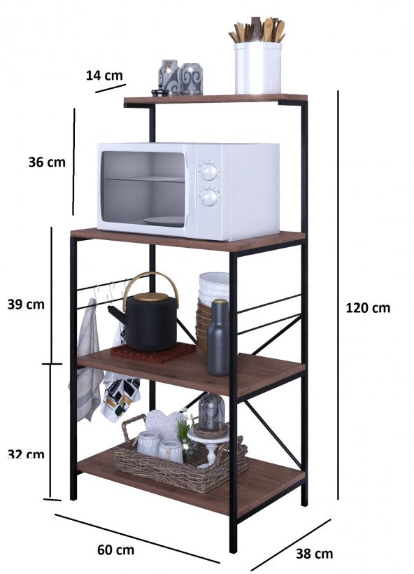 FORAHOME   Çok Amaçlı Dolap Mini Fırın Dolabı Mutfak Rafı Bangosu - Resim 5