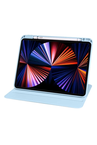 Fuchsia iPad 10.2 2021 (9.Nesil) Termik Dönebilen Standlı Kılıf - Resim 11