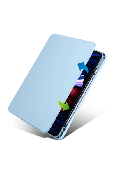 Fuchsia iPad 10.2 2021 (9.Nesil) Termik Dönebilen Standlı Kılıf - Resim 9