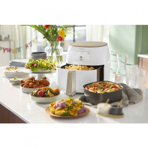 Philips HD9870/20 Airfryer Smart Sensing Star White Aksesuar Hediyeli - 6