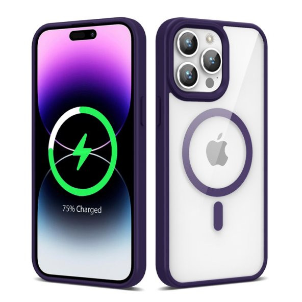 iPhone 14 ProMax Magsafe Wireles Şarj Özellikli Silikon Ege Kapak - 2
