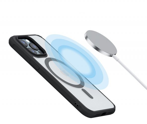 iPhone 14 ProMax Magsafe Wireles Şarj Özellikli Silikon Ege Kapak - 3