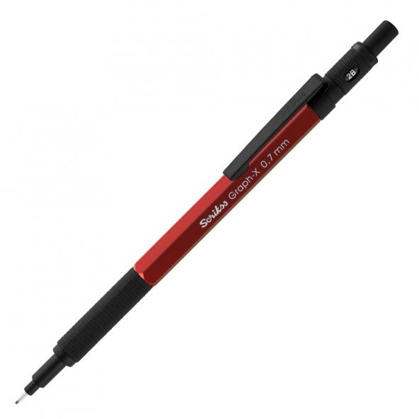 Scrikss Graph-x 0.7mm Metal Versatil Kırmızı  Üçlü Kalem Seti Kristal Kutu - 4