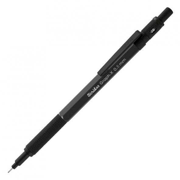 Scrikss Graph-x 0.5mm Metal Versatil Gri  Üçlü Kalem Seti Kristal Kutu