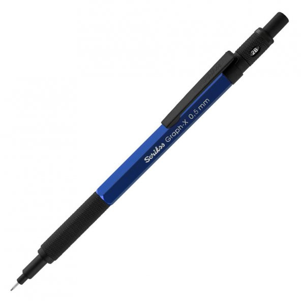 Scrikss Graph-x 0.5mm Metal Versatil Mavi  Üçlü Kalem Seti Kristal Kutu