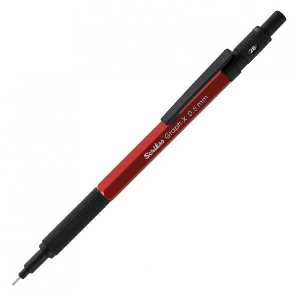 Scrikss Graph-x 0.5mm Metal Versatil Kırmızı  Üçlü Kalem Seti Kristal Kutu - 4