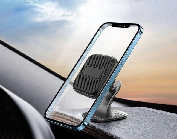 Coofbe Güçlü Mıknatıslı 360 Dönebilen Araç Tutucu Araç İçi Telefon Tutucu Manyetik Kare Telefon Tutucu