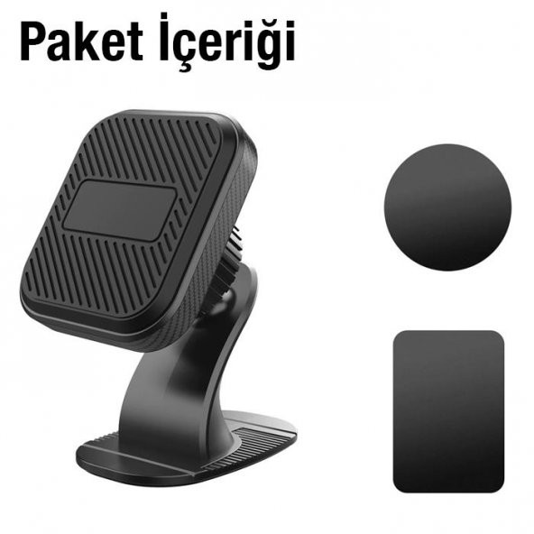 Coofbe Güçlü Mıknatıslı 360 Dönebilen Araç Tutucu Araç İçi Telefon Tutucu Manyetik Kare Telefon Tutucu - 5