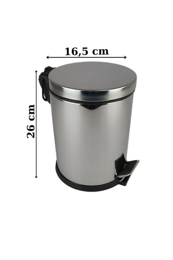 Digithome Paslanmaz Çelik Mutfak Çöp Kovası 3 Lt Gri - EF401 - Resim 3