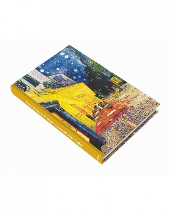 Deffter Art Of World Van Gogh Café Terrace at Night 96 Yaprak Çizgili Sert Kapak Defter
