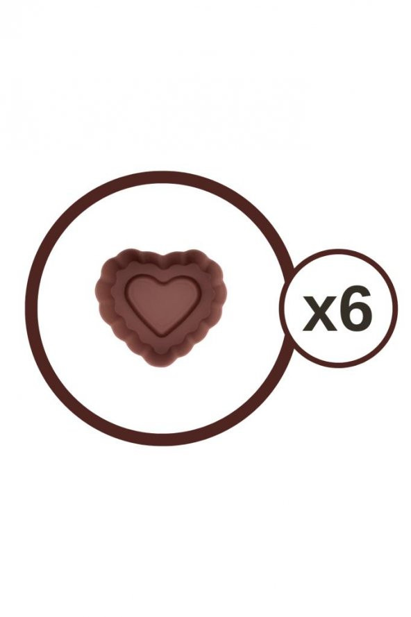 Onikiden Silicolife Airfryer Silikon Kalp Muffin Kek Kalıbı 6’lı- Tüm Hava Fritözleriyle Uyumlu SL11 - 6